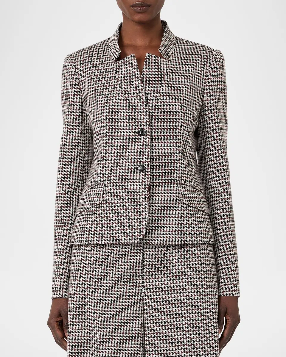 Max Mara Houndstooth Wool Single-Breasted Jacket | Thumbnail 4