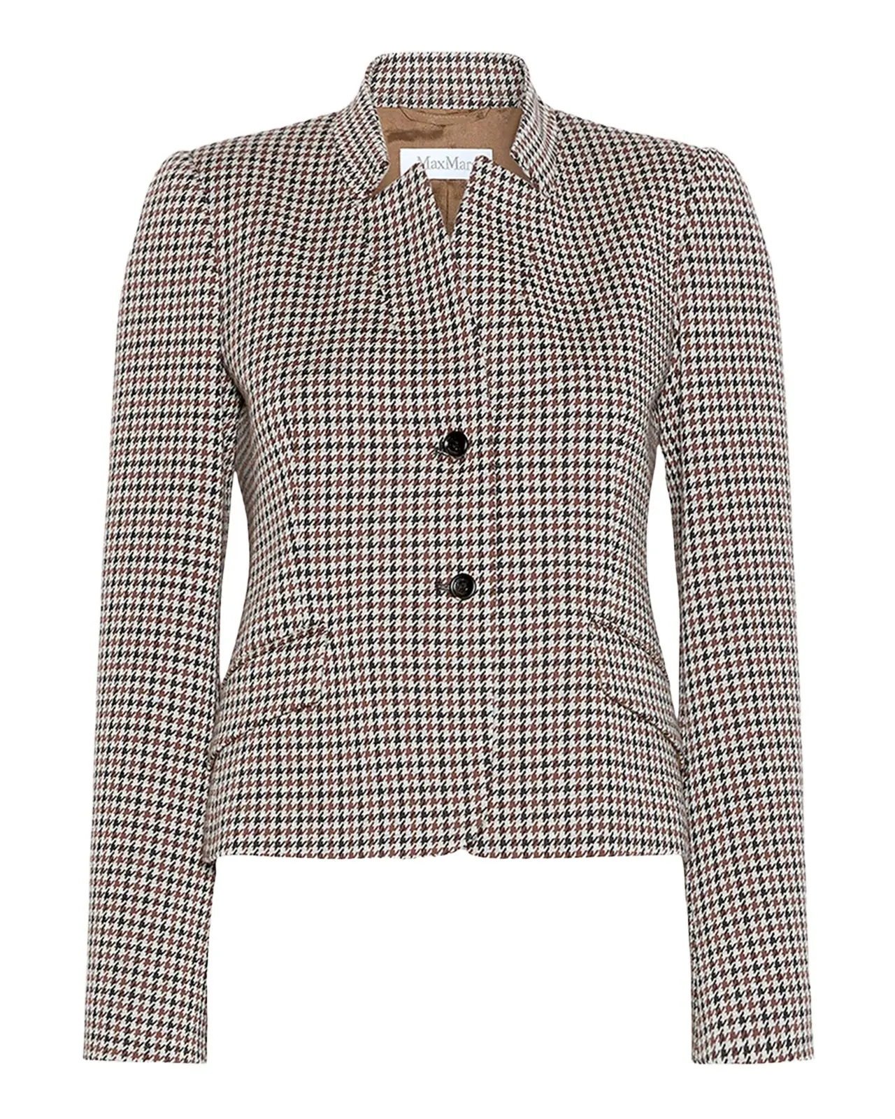 Max Mara Houndstooth Wool Single-Breasted Jacket