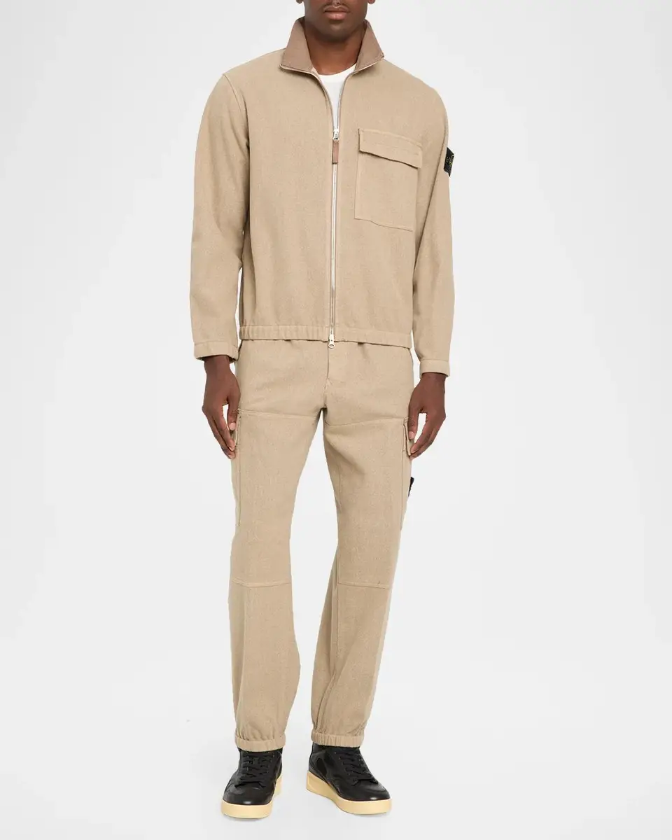 Stone Island Men's Cashmere-Wool Shirt Jacket | Thumbnail 2
