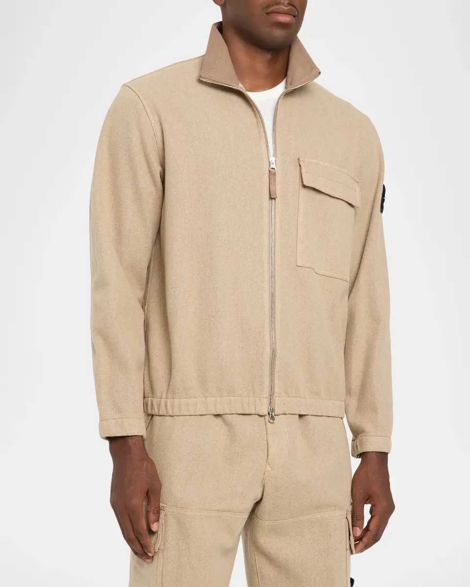 Stone Island Men's Cashmere-Wool Shirt Jacket | Thumbnail 4