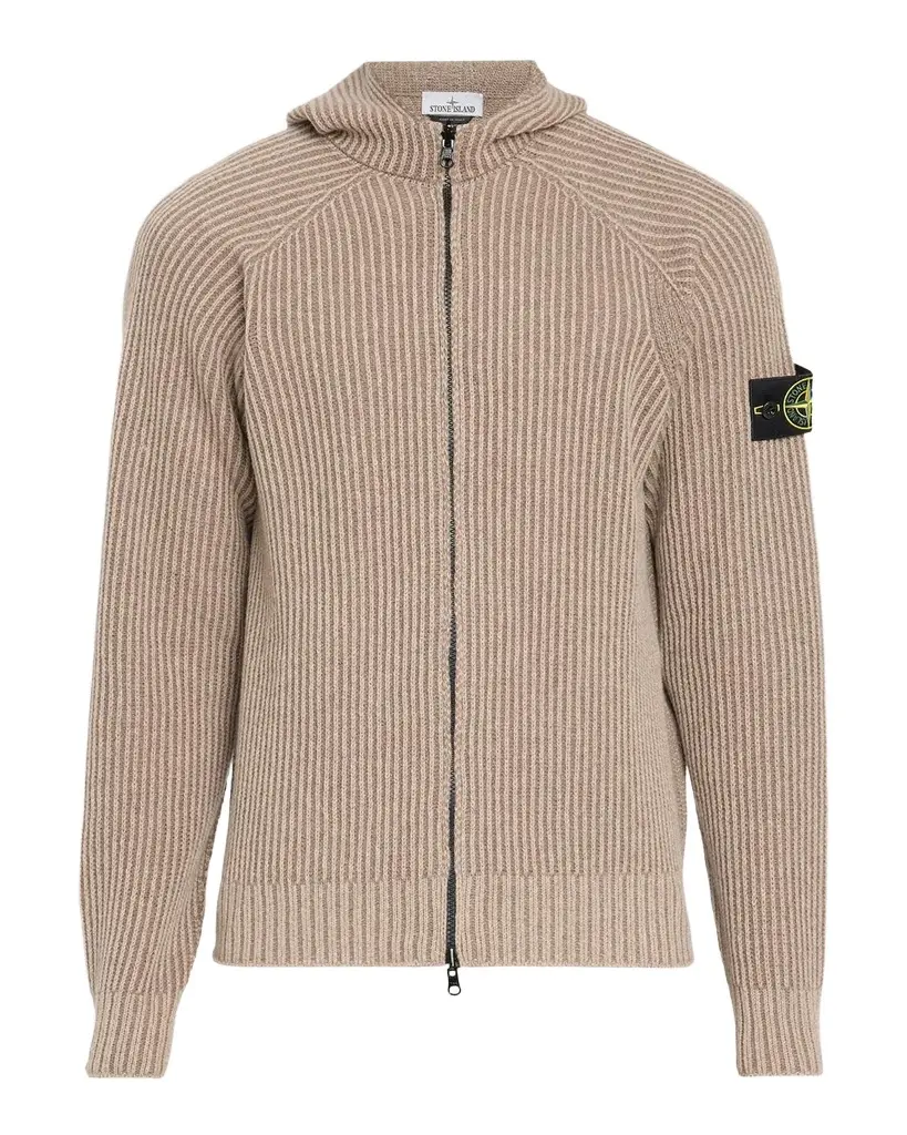 Stone Island Men's Ribbed Full-Zip Hoodie