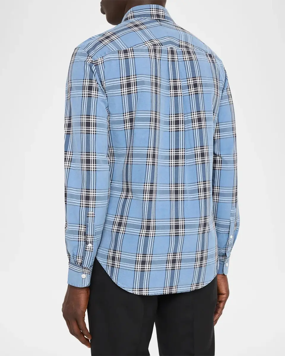 dunhill Men's Sea Island Cotton Plaid Button-Front Shirt | Thumbnail 3 dunhill Men's Sea Island Cotton Plaid Button-Front Shirt | Thumbnail 3