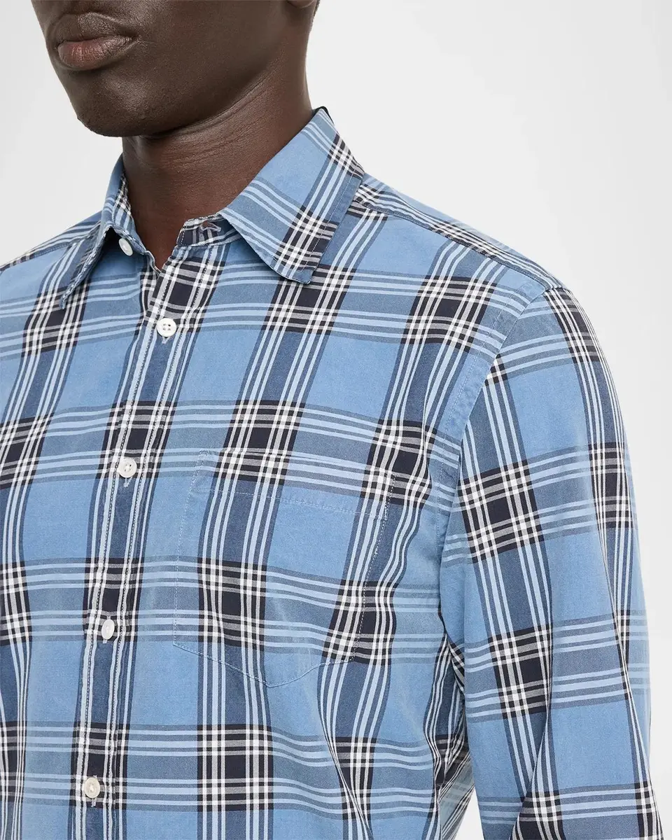 dunhill Men's Sea Island Cotton Plaid Button-Front Shirt | Thumbnail 5 dunhill Men's Sea Island Cotton Plaid Button-Front Shirt | Thumbnail 5