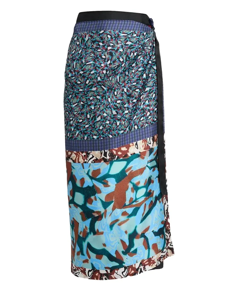 Silk Long Wrap Scarf Skirt
