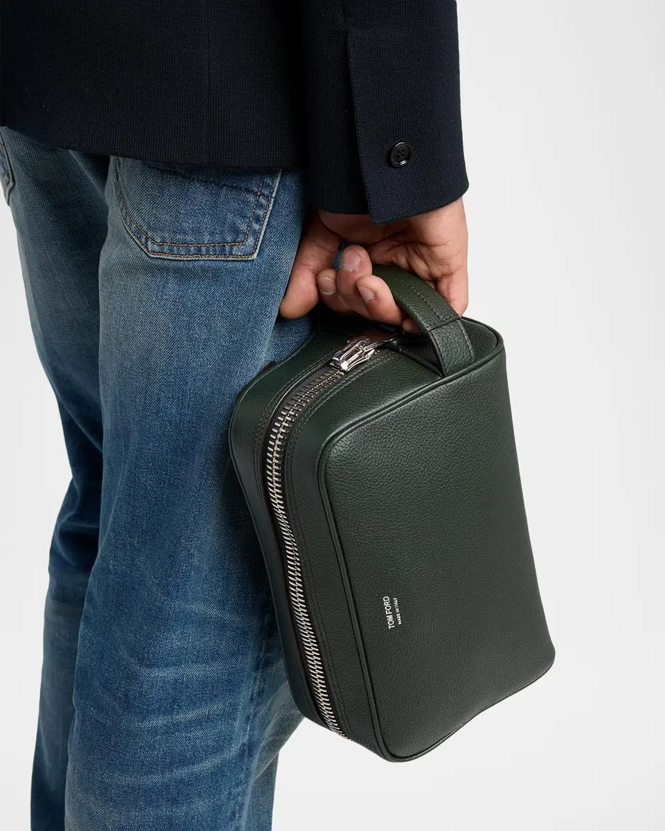 Tom Ford Men's Pebbled Leather Toiletry Bag | Thumbnail 2 Tom Ford Men's Pebbled Leather Toiletry Bag | Thumbnail 2