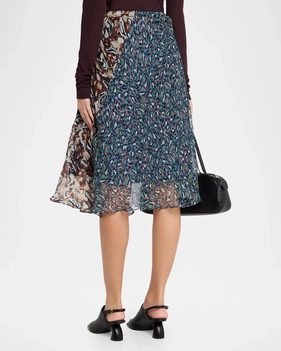 Dries Van Noten Sibanna Patchwork Crinkle Silk Chiffon Drawstring Skirt | Thumbnail 3 Dries Van Noten Sibanna Patchwork Crinkle Silk Chiffon Drawstring Skirt | Thumbnail 3
