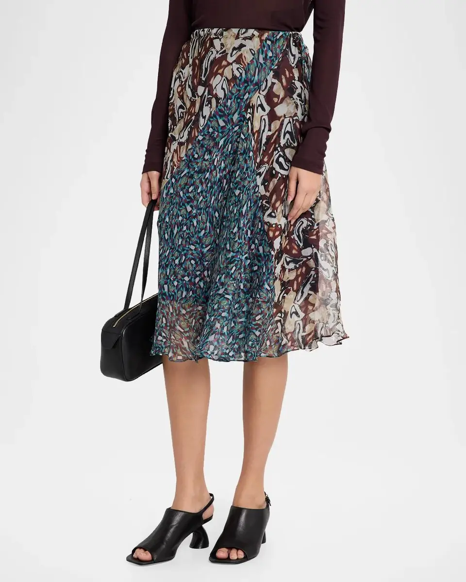 Dries Van Noten Sibanna Patchwork Crinkle Silk Chiffon Drawstring Skirt | Thumbnail 4 Dries Van Noten Sibanna Patchwork Crinkle Silk Chiffon Drawstring Skirt | Thumbnail 4