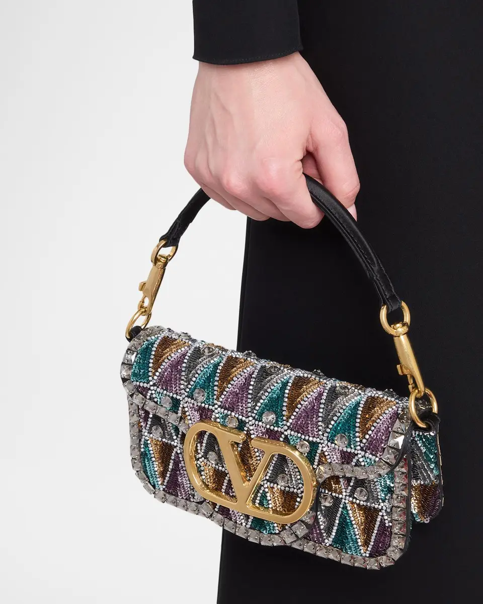 Valentino Garavani Loco Sequined VLogo Shoulder Bag | Thumbnail 2