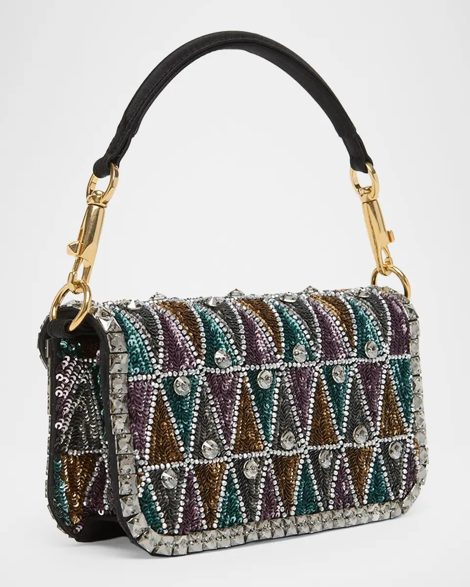 Valentino Garavani Loco Sequined VLogo Shoulder Bag | Thumbnail 3