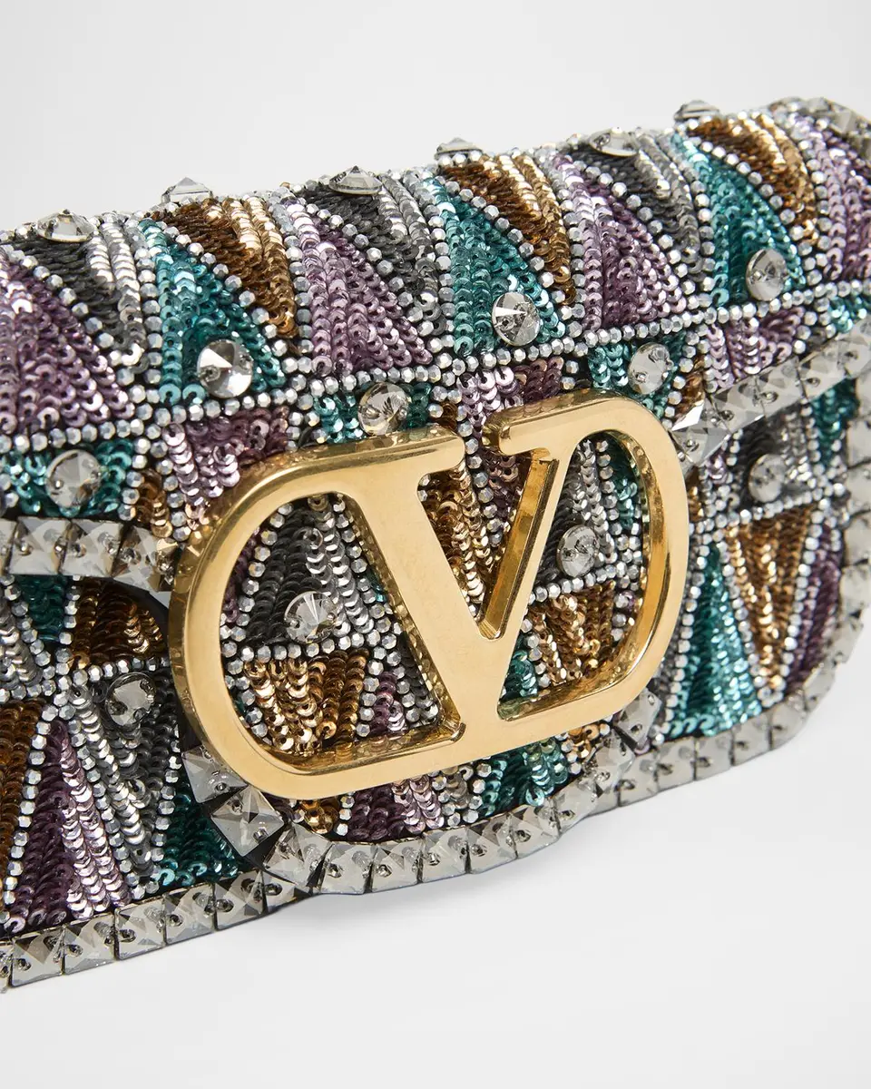 Valentino Garavani Loco Sequined VLogo Shoulder Bag | Thumbnail 6
