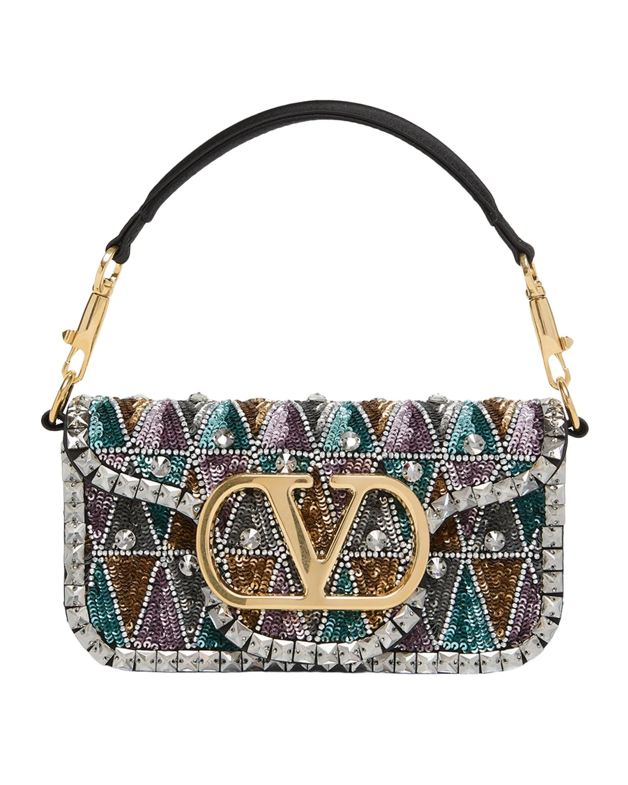 Valentino Garavani Loco Sequined VLogo Shoulder Bag