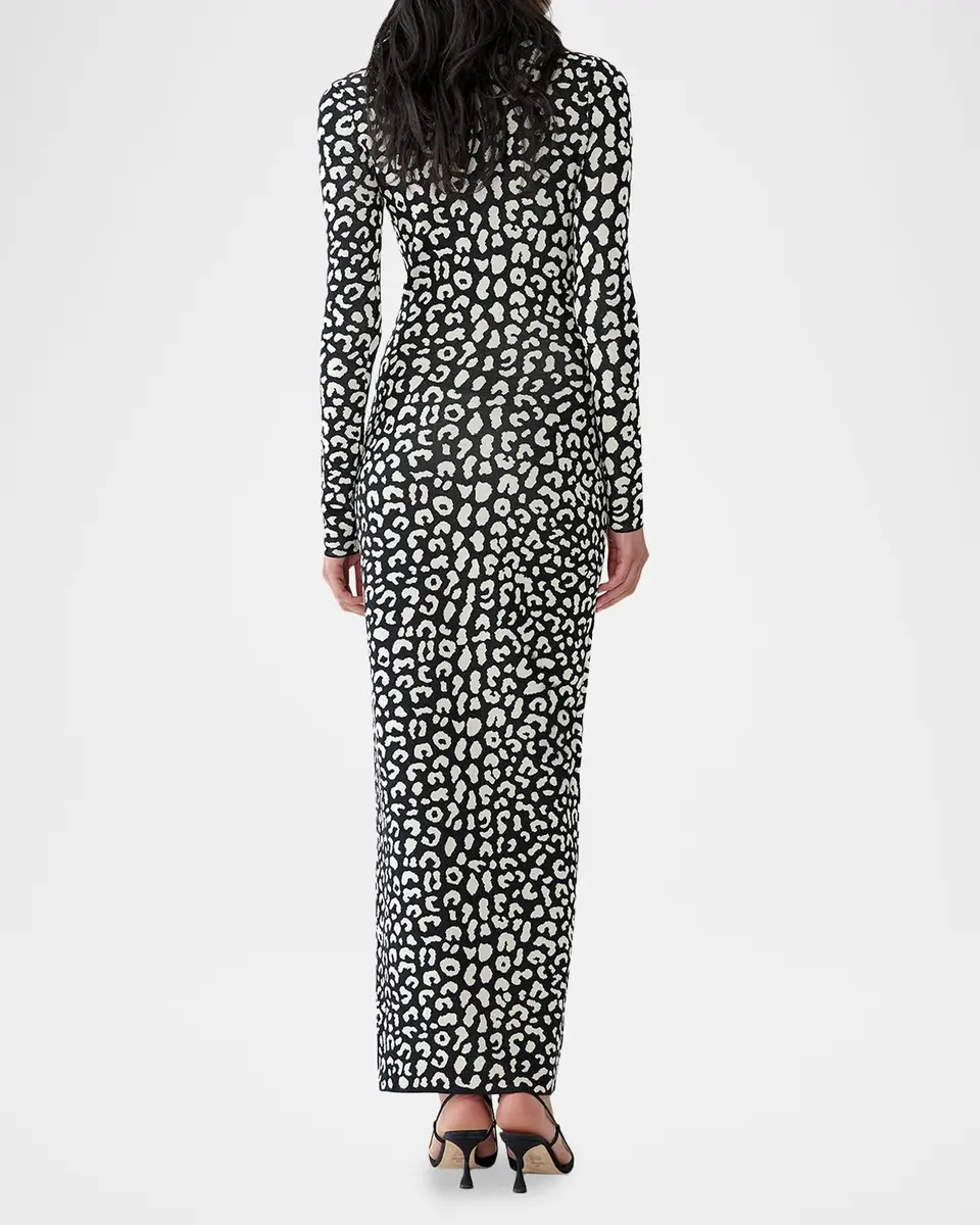 Carolina Herrera Long-Sleeve Leopard Maxi Turtleneck Dress | Thumbnail 3 Carolina Herrera Long-Sleeve Leopard Maxi Turtleneck Dress | Thumbnail 3