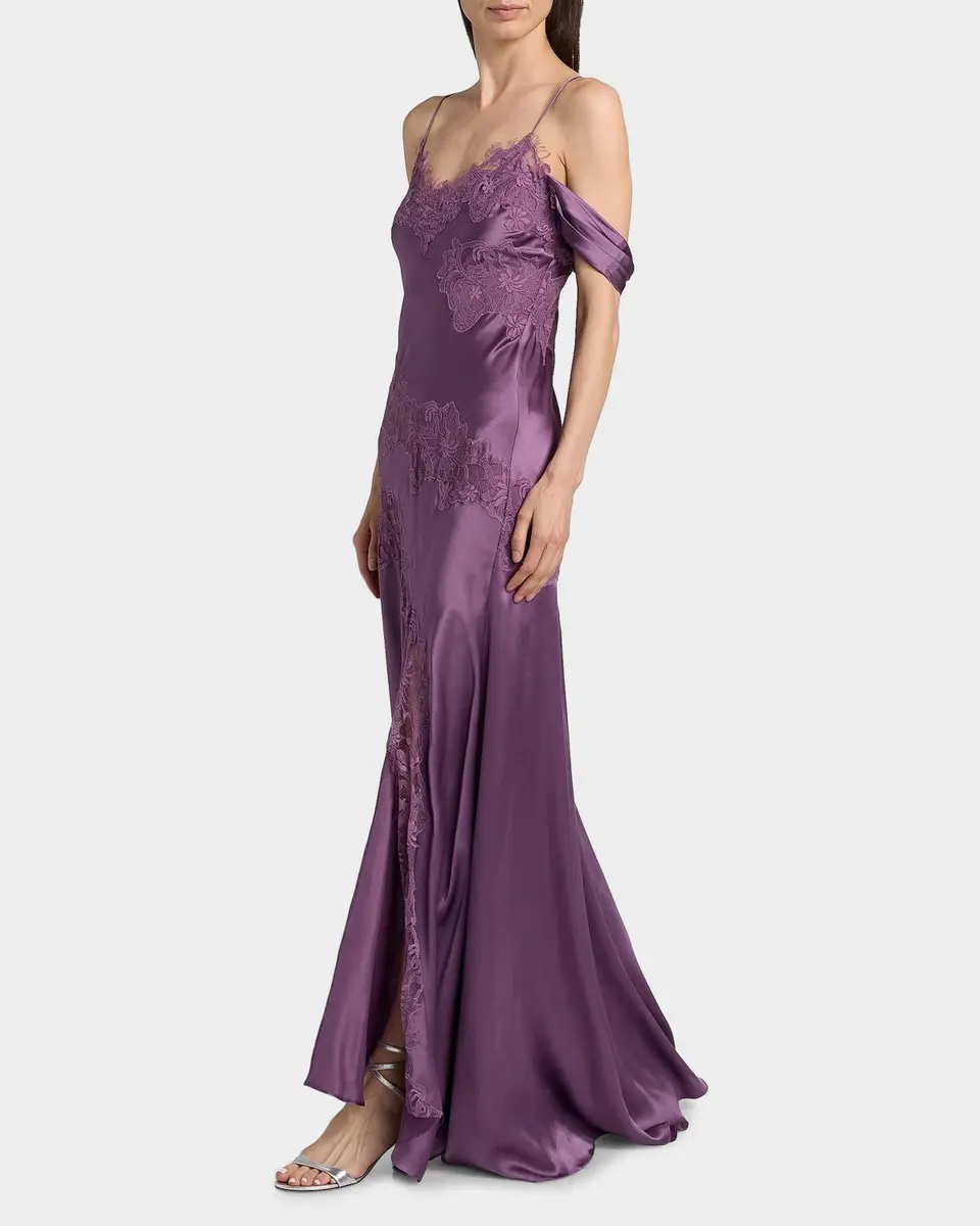 Amur Reese Lace Silk A-Line Gown | Thumbnail 2 Amur Reese Lace Silk A-Line Gown | Thumbnail 2