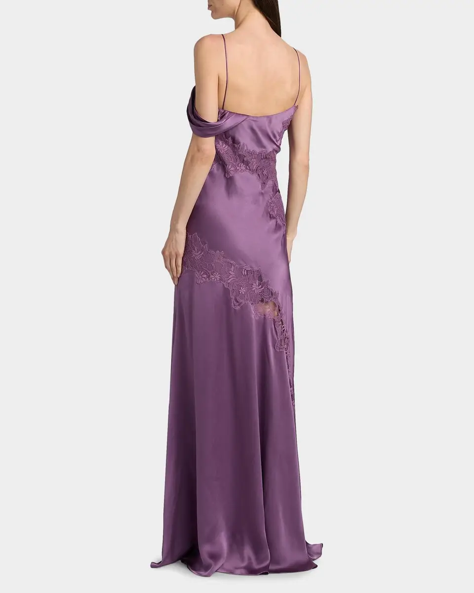 Amur Reese Lace Silk A-Line Gown | Thumbnail 3 Amur Reese Lace Silk A-Line Gown | Thumbnail 3