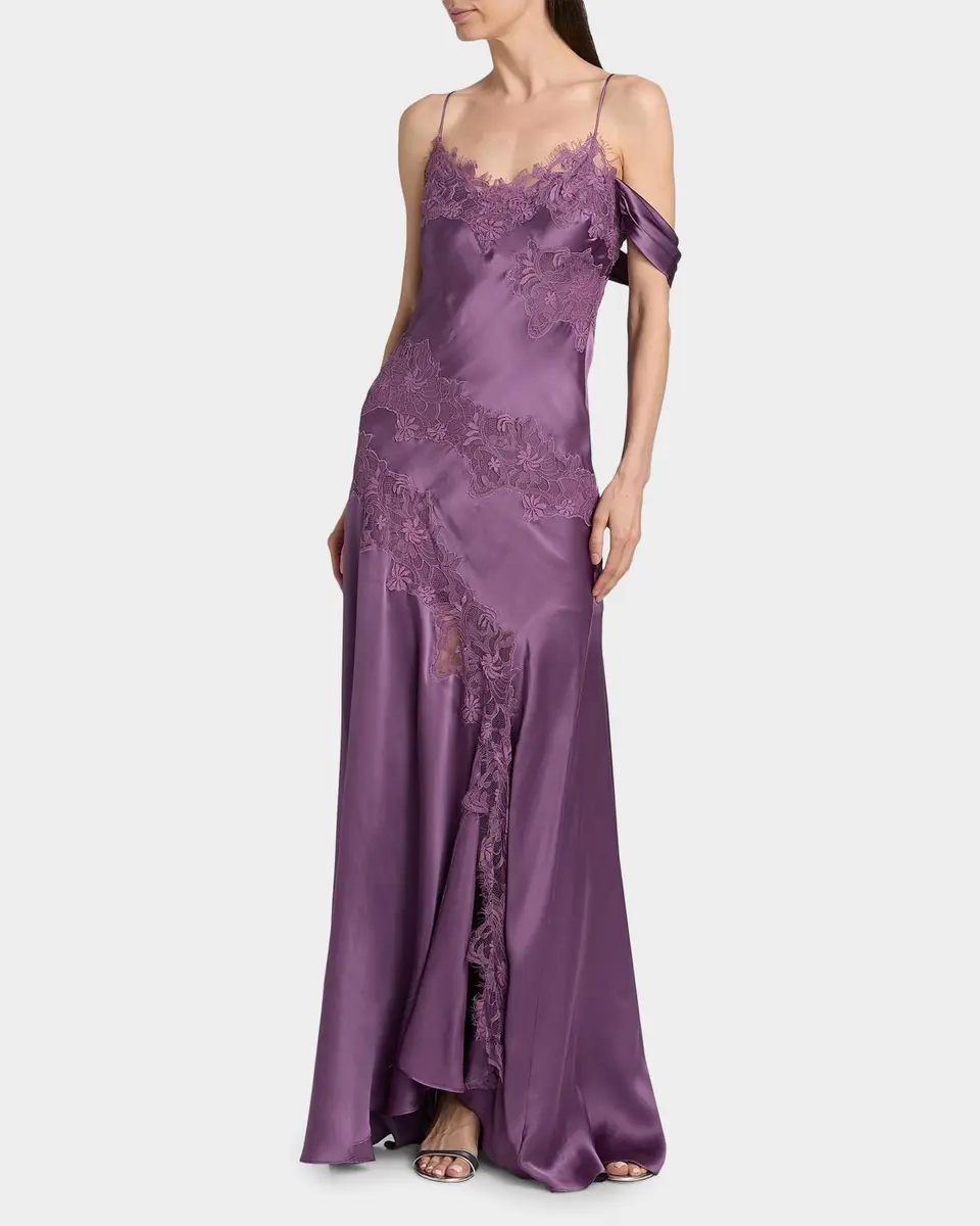 Amur Reese Lace Silk A-Line Gown | Thumbnail 4 Amur Reese Lace Silk A-Line Gown | Thumbnail 4