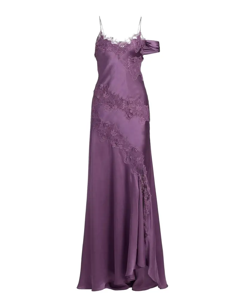 Amur Reese Lace Silk A-Line Gown
