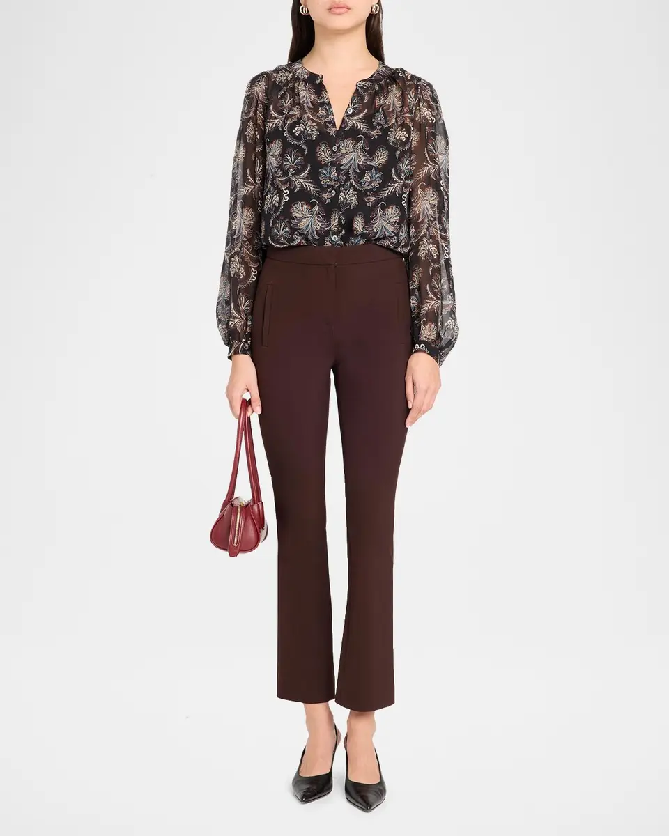 Veronica Beard Arte Virgin Wool-Blend High-Rise Slim-Leg Pants | Thumbnail 2