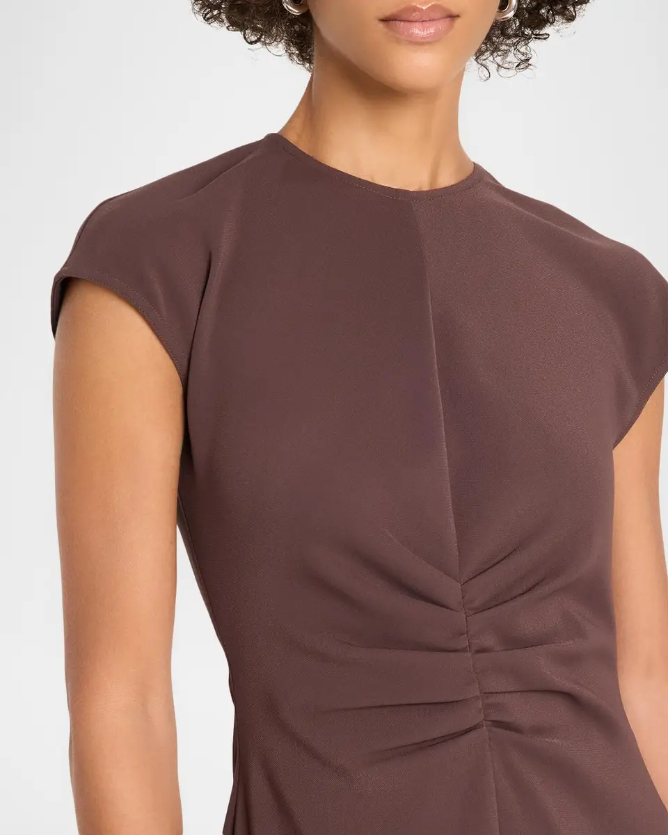 Veronica Beard June Ruched Cap-Sleeve Midi Dress | Thumbnail 5 Veronica Beard June Ruched Cap-Sleeve Midi Dress | Thumbnail 5