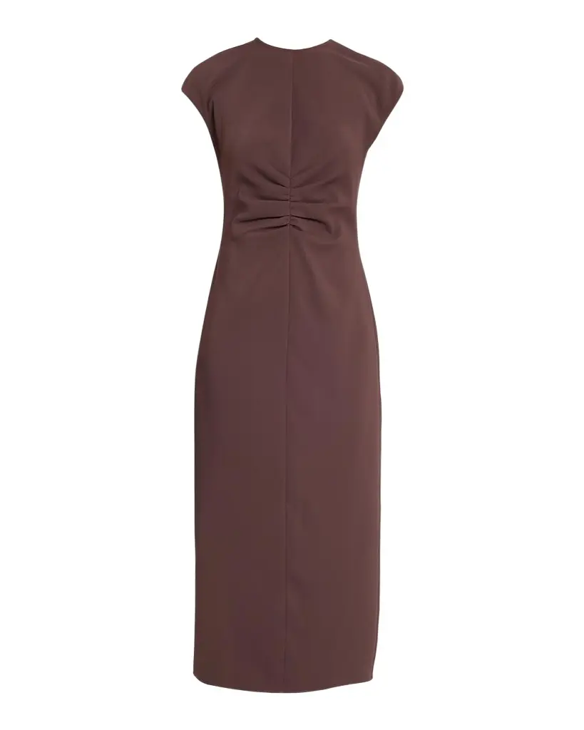 June Ruched Cap-Sleeve Midi Dress June Ruched Cap-Sleeve Midi Dress