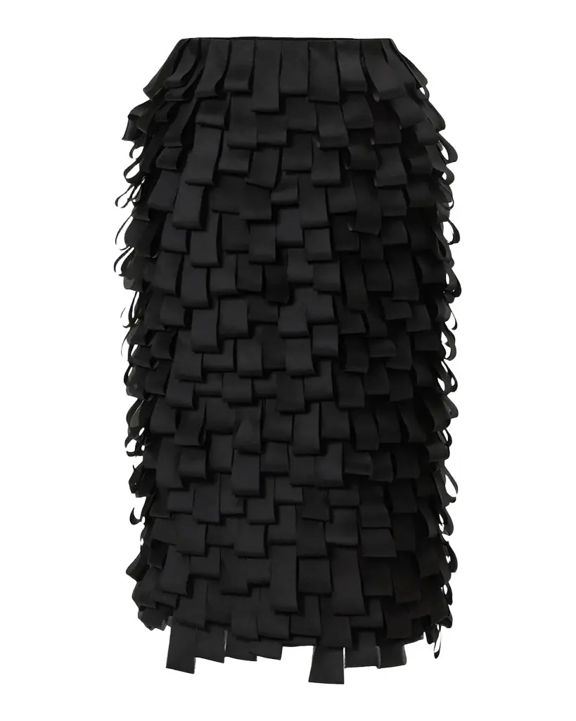 Silk Layered Pencil Skirt