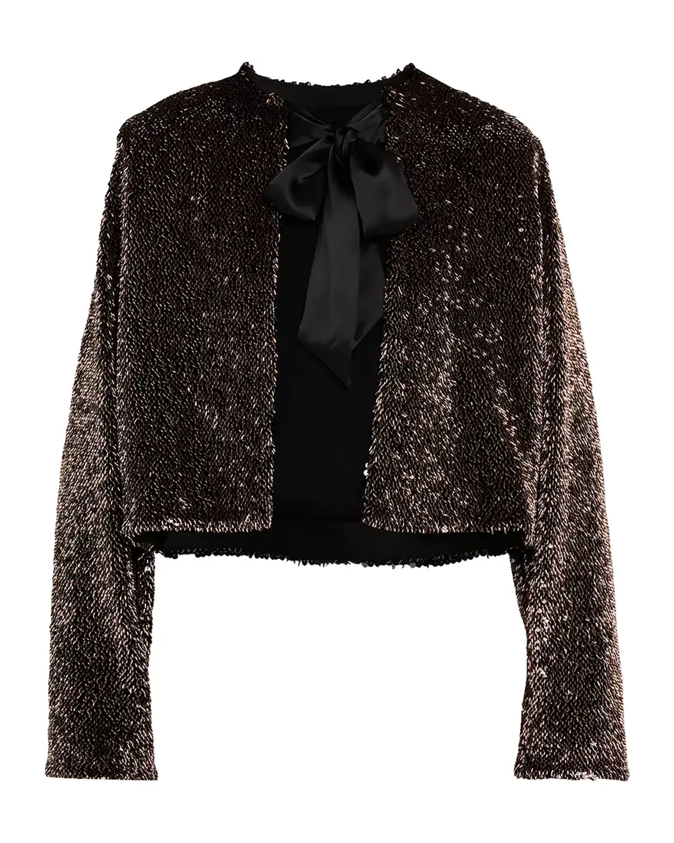 Veronica Beard Bancroff Embellished Tie-Neck Jacket | Thumbnail 2 Veronica Beard Bancroff Embellished Tie-Neck Jacket | Thumbnail 2
