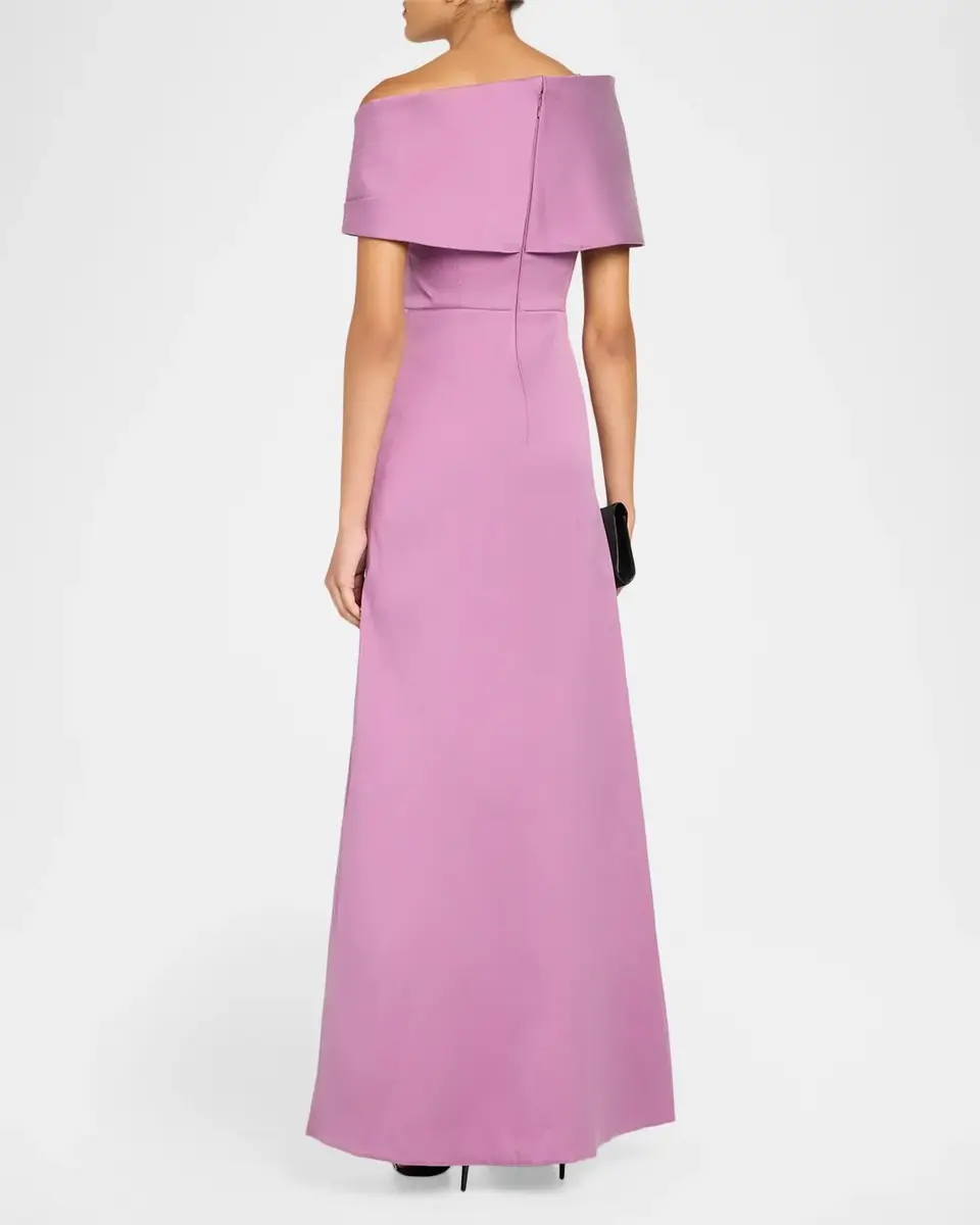 Rickie Freeman for Teri Jon One-Shoulder Stretch Mikado Gown | Thumbnail 3
