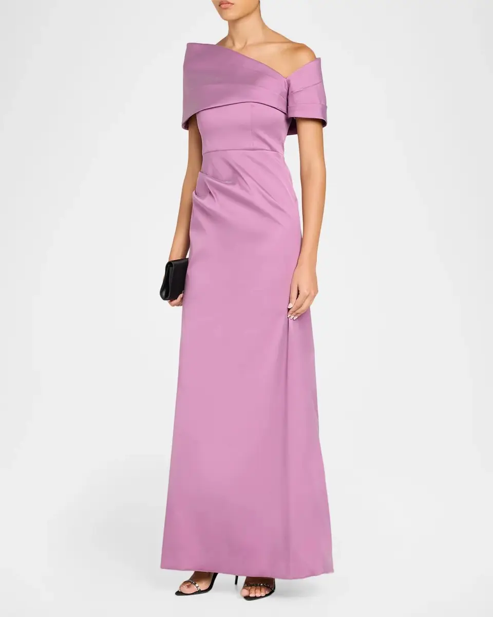 Rickie Freeman for Teri Jon One-Shoulder Stretch Mikado Gown | Thumbnail 4