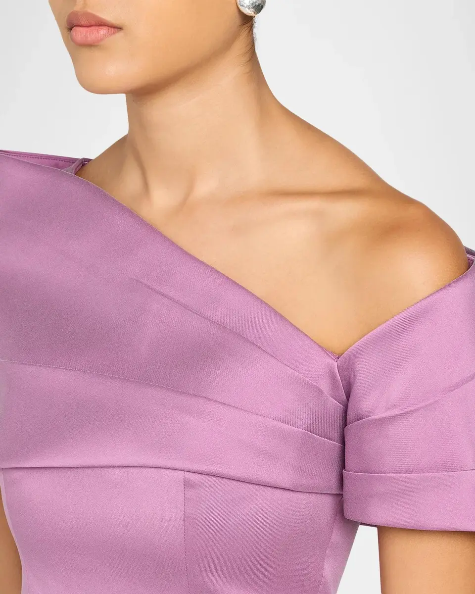 Rickie Freeman for Teri Jon One-Shoulder Stretch Mikado Gown | Thumbnail 5