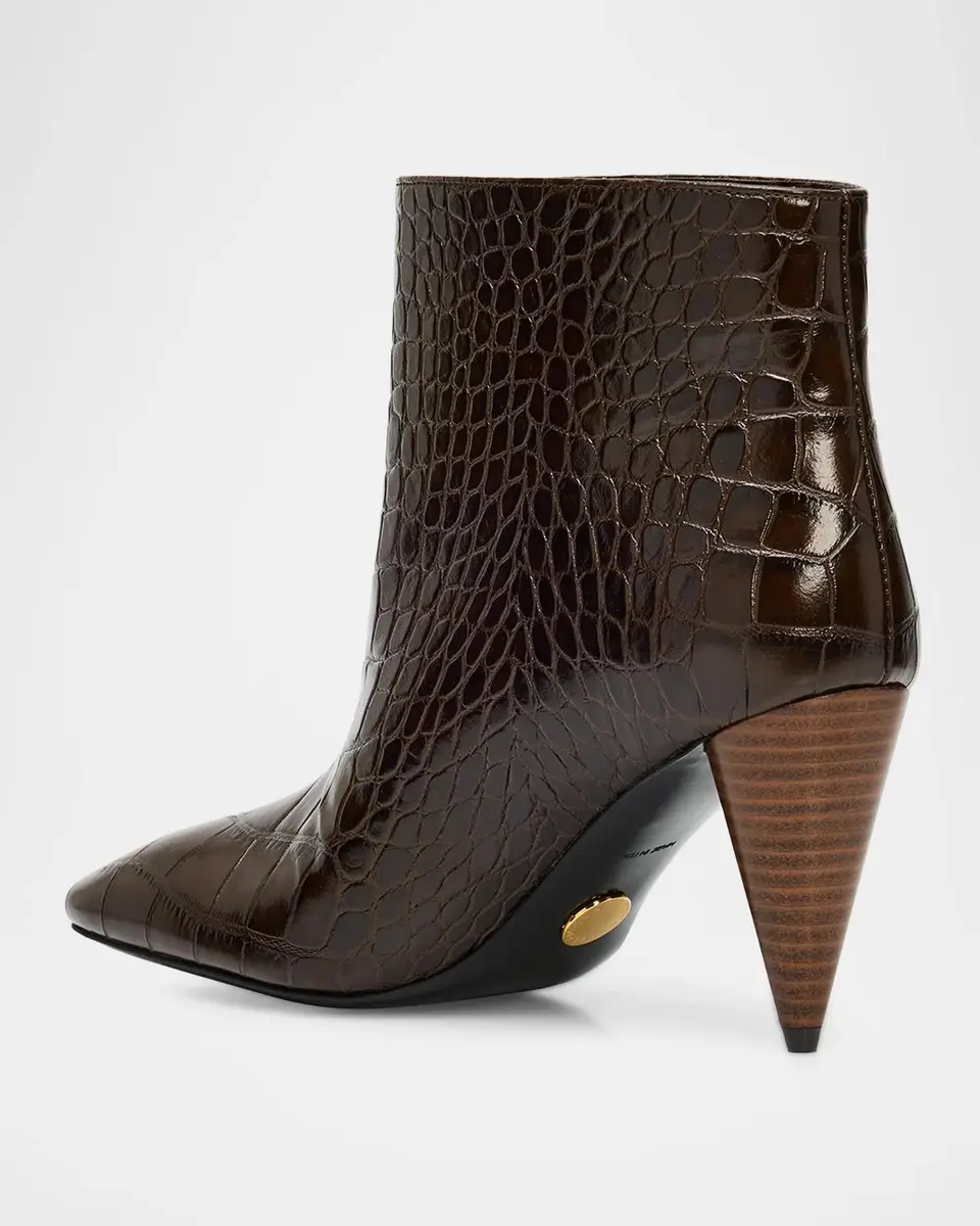 Stella McCartney 85mm Croc-Embossed Vegan Leather Ankle Boots | Thumbnail 2 Stella McCartney 85mm Croc-Embossed Vegan Leather Ankle Boots | Thumbnail 2