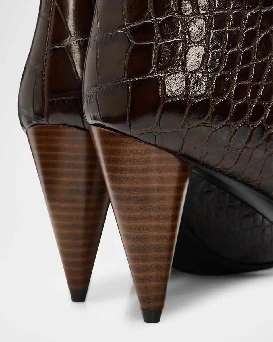 Stella McCartney 85mm Croc-Embossed Vegan Leather Ankle Boots | Thumbnail 4 Stella McCartney 85mm Croc-Embossed Vegan Leather Ankle Boots | Thumbnail 4