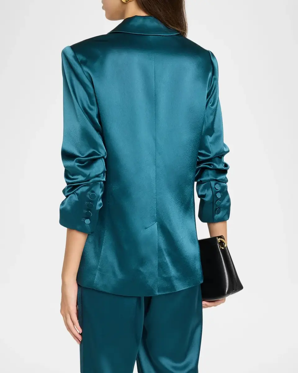 Cinq à Sept Kylie Scrunched-Sleeve Satin Blazer | Thumbnail 3 Cinq à Sept Kylie Scrunched-Sleeve Satin Blazer | Thumbnail 3
