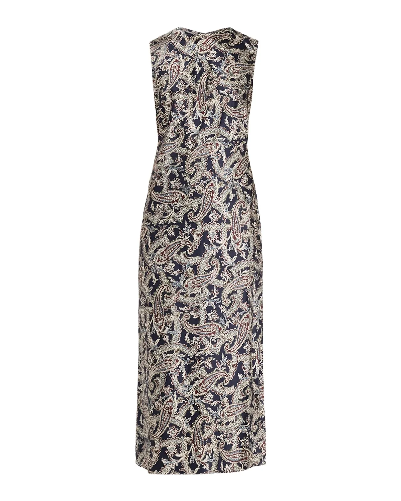 Gemma Paisley Satin Sleeveless Midi Dress