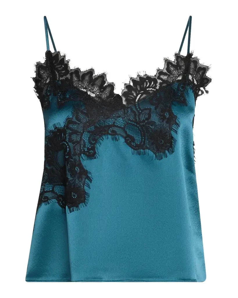 Lace-Trim Satin Top Lace-Trim Satin Top