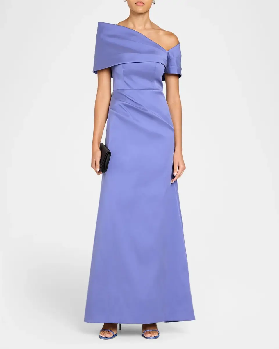 Rickie Freeman for Teri Jon One-Shoulder Stretch Mikado Gown | Thumbnail 2