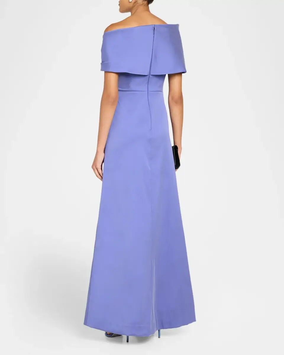 Rickie Freeman for Teri Jon One-Shoulder Stretch Mikado Gown | Thumbnail 3
