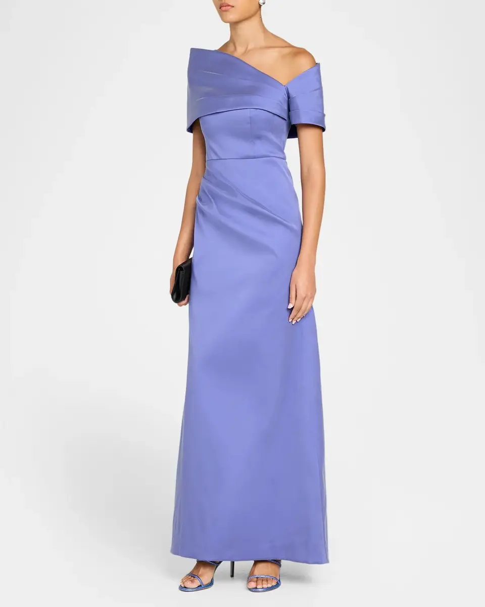 Rickie Freeman for Teri Jon One-Shoulder Stretch Mikado Gown | Thumbnail 4