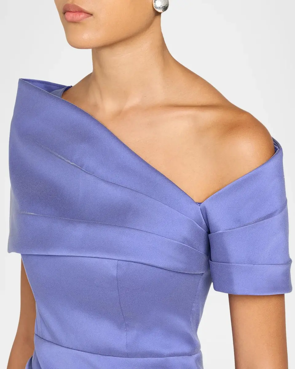 Rickie Freeman for Teri Jon One-Shoulder Stretch Mikado Gown | Thumbnail 5