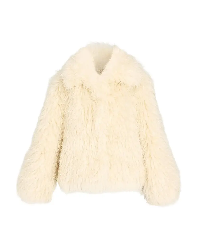 Cinq à Sept Curly Faux Fur Jacket