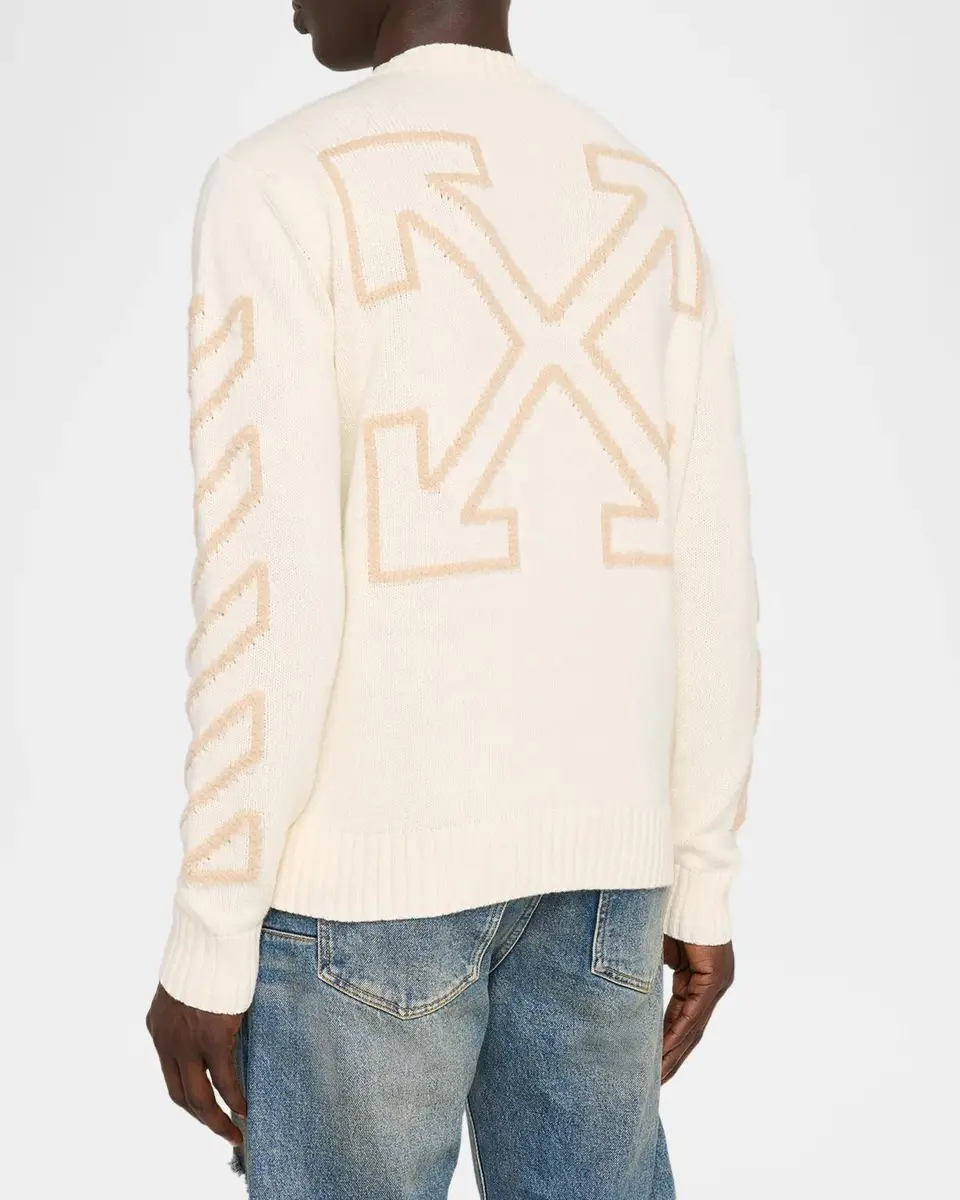 Off-White Men's Diag Arrow Fuzzy Knit Crewneck Sweater | Thumbnail 3 Off-White Men's Diag Arrow Fuzzy Knit Crewneck Sweater | Thumbnail 3