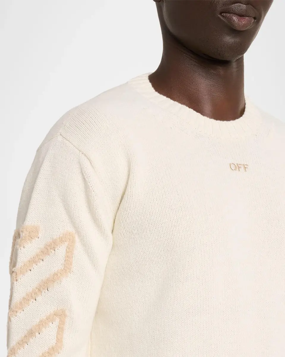 Off-White Men's Diag Arrow Fuzzy Knit Crewneck Sweater | Thumbnail 5 Off-White Men's Diag Arrow Fuzzy Knit Crewneck Sweater | Thumbnail 5
