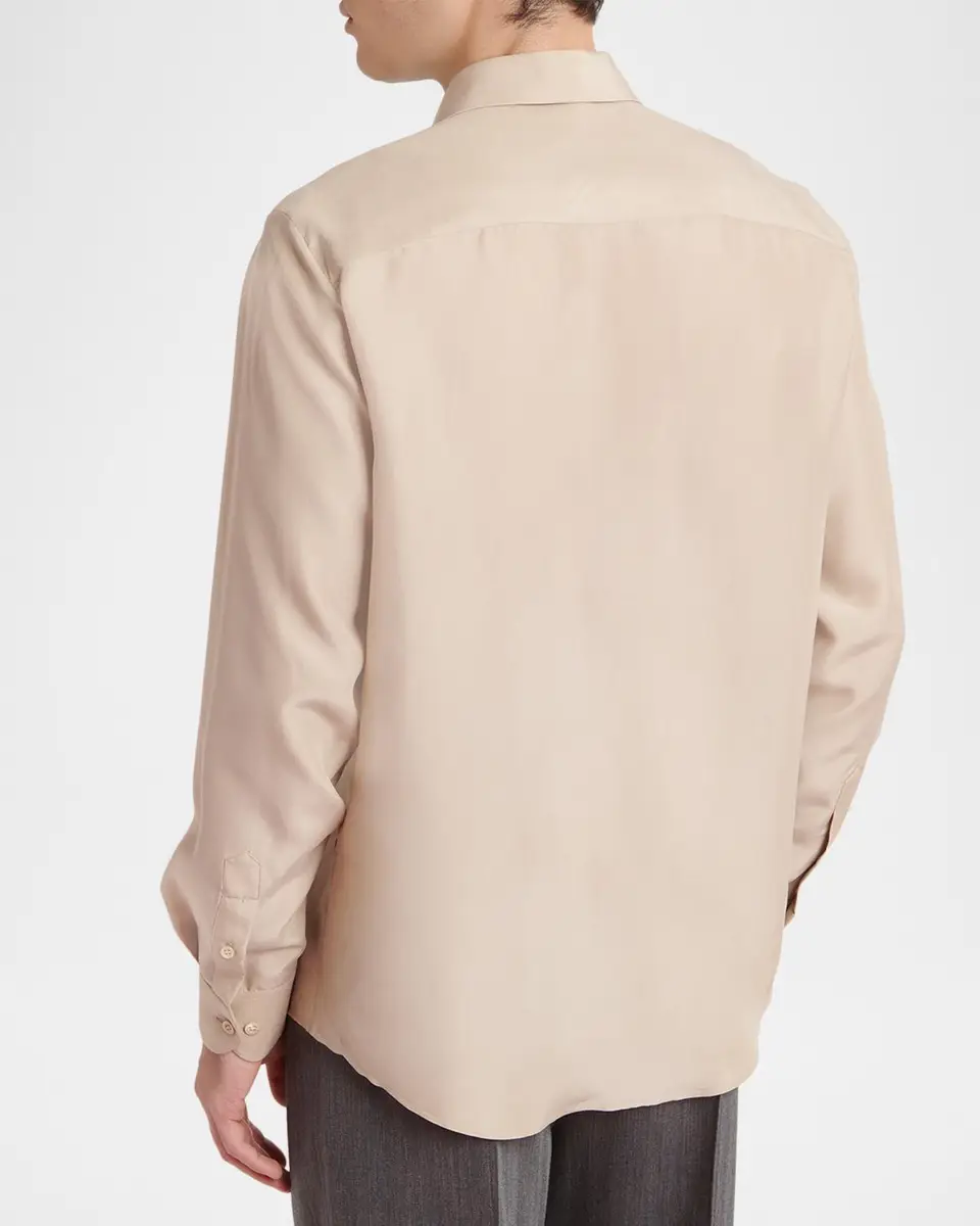 Valentino Garavani Men's Silk Dress Shirt | Thumbnail 3 Valentino Garavani Men's Silk Dress Shirt | Thumbnail 3