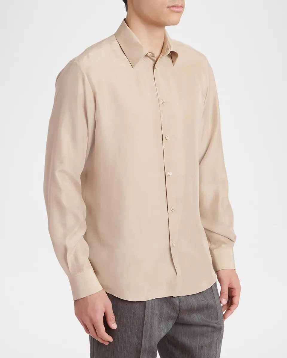Valentino Garavani Men's Silk Dress Shirt | Thumbnail 4 Valentino Garavani Men's Silk Dress Shirt | Thumbnail 4
