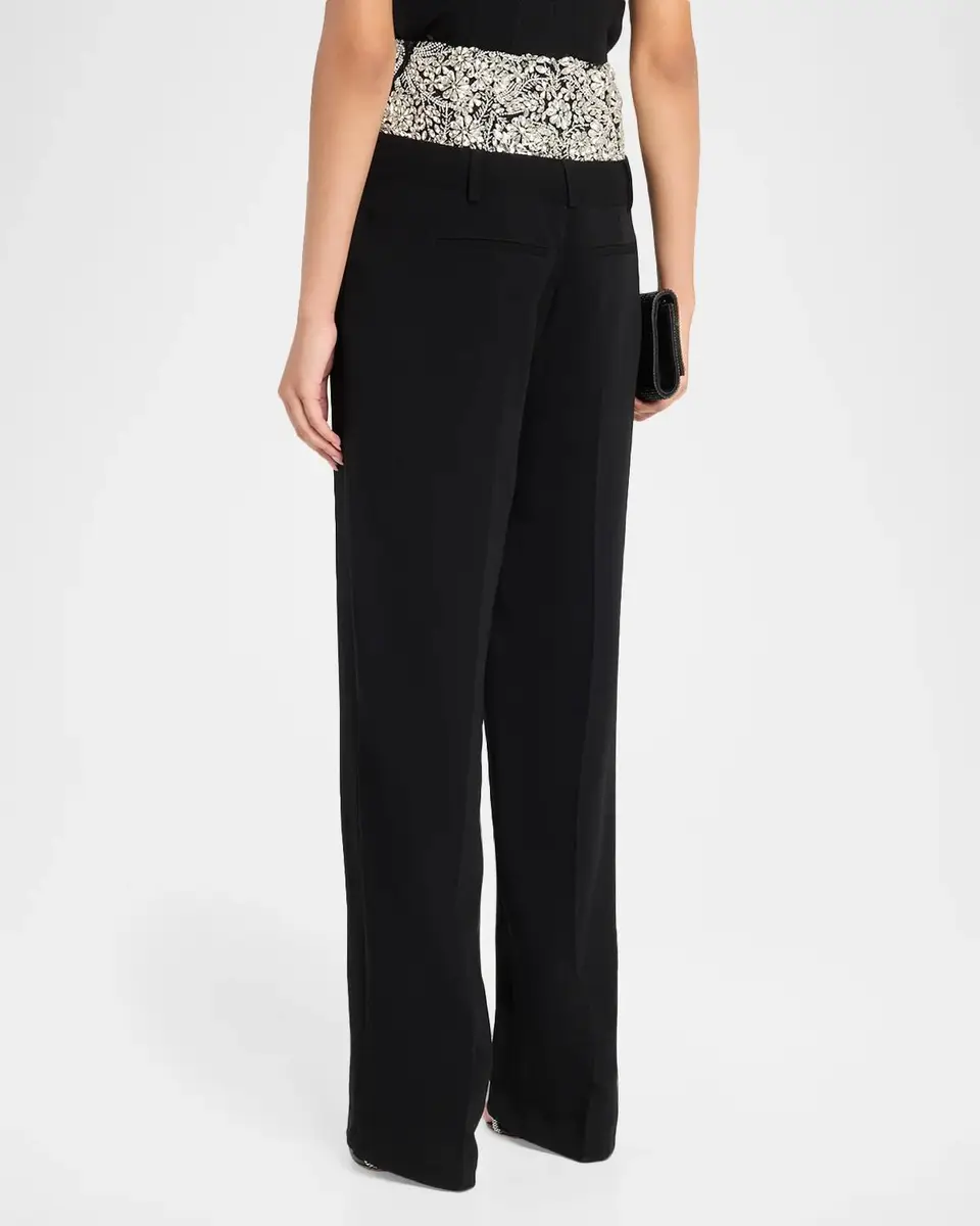Cinq à Sept Dionne Crystal Ivy Double-Waistband Trousers | Thumbnail 3 Cinq à Sept Dionne Crystal Ivy Double-Waistband Trousers | Thumbnail 3