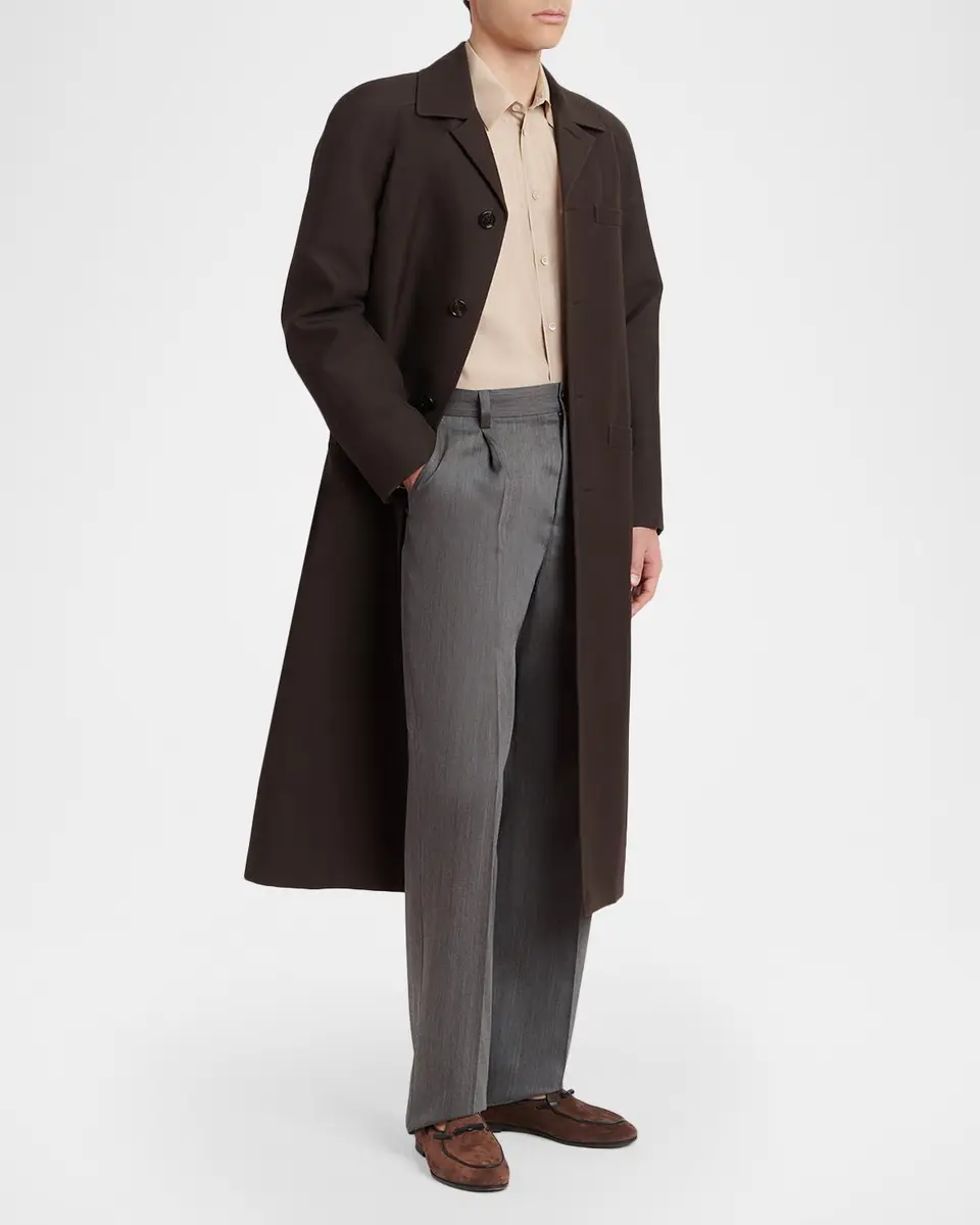 Valentino Garavani Men's Flat Front Wool Pants | Thumbnail 2 Valentino Garavani Men's Flat Front Wool Pants | Thumbnail 2