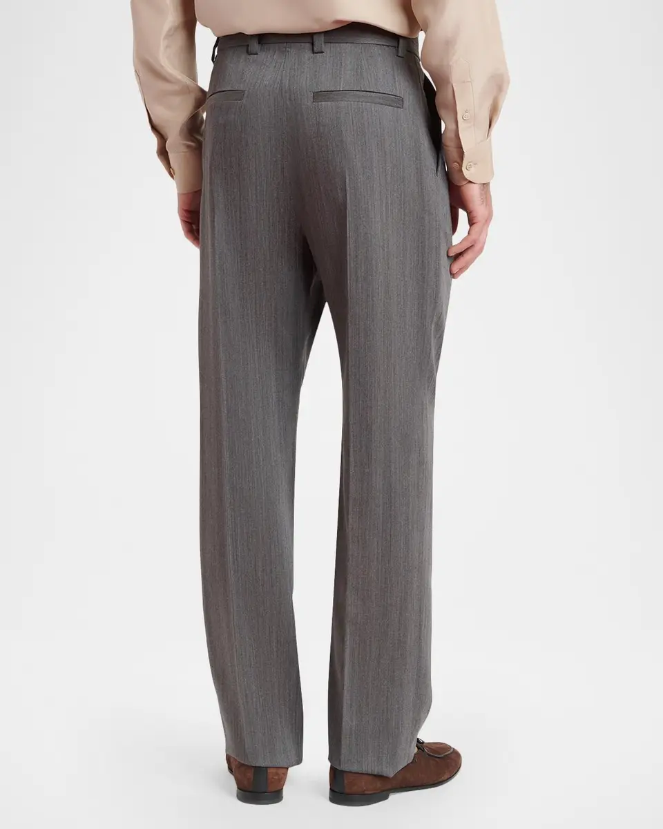 Valentino Garavani Men's Flat Front Wool Pants | Thumbnail 3 Valentino Garavani Men's Flat Front Wool Pants | Thumbnail 3