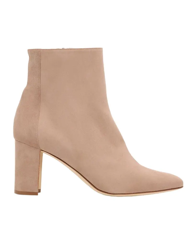 Manolo Blahnik 70mm Rosie Samba Suede Ankle Boots