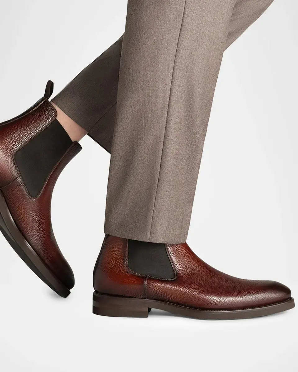 Magnanni Men's Lonny Grained Leather Chelsea Boots | Thumbnail 2 Magnanni Men's Lonny Grained Leather Chelsea Boots | Thumbnail 2