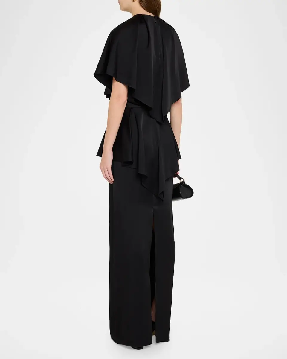 Stella McCartney Lace-Trim Tiered Cape Gown | Thumbnail 3 Stella McCartney Lace-Trim Tiered Cape Gown | Thumbnail 3