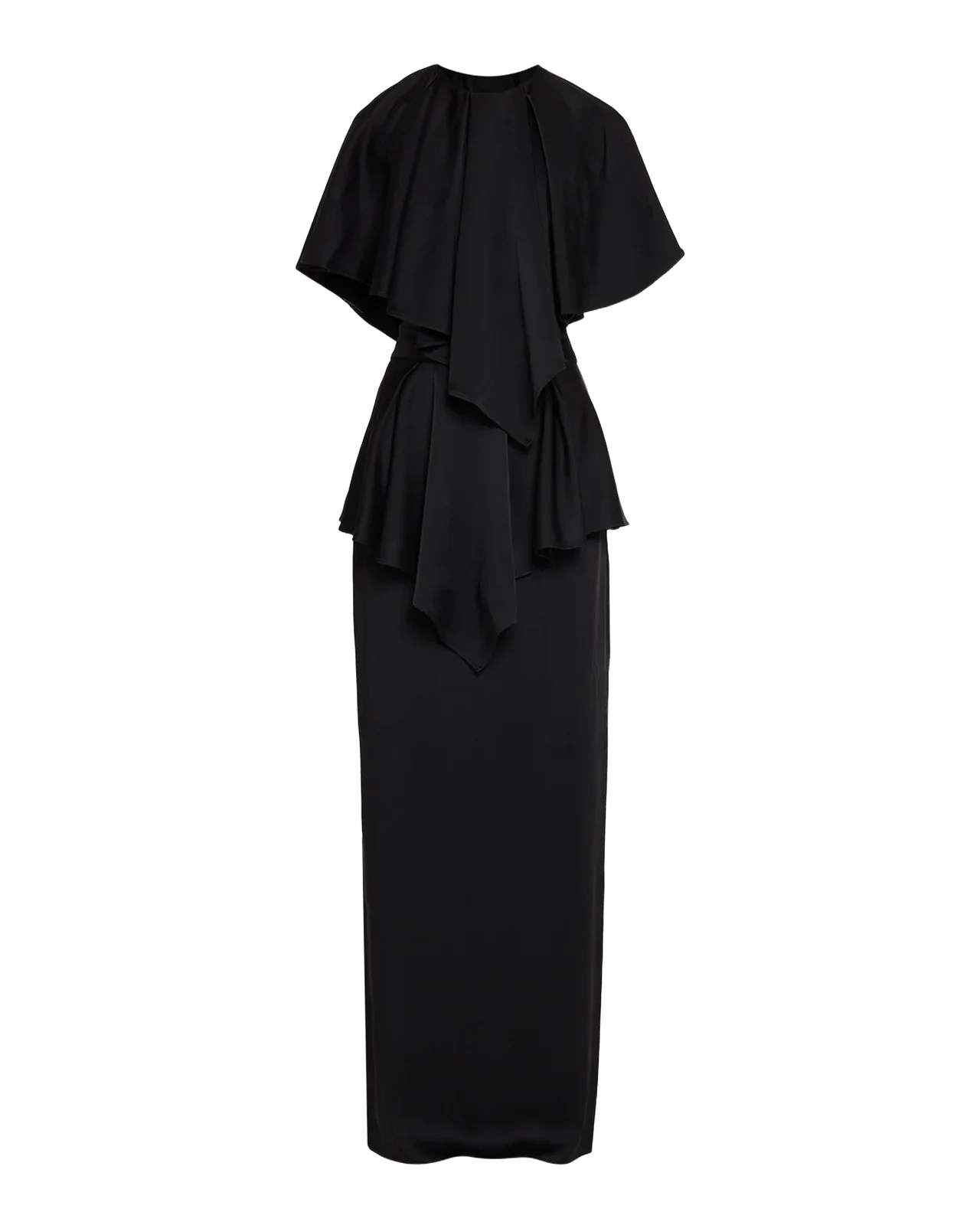 Lace-Trim Tiered Cape Gown Lace-Trim Tiered Cape Gown