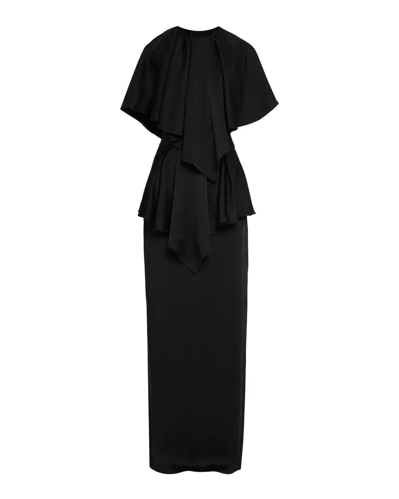 Stella McCartney Lace-Trim Tiered Cape Gown
